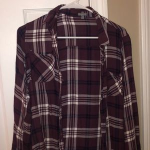 Charlotte Russe Purple and White Flannel XS